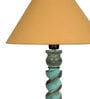 Gold Shade Table Lamp With Wooden Base