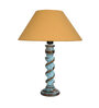 Gold Shade Table Lamp With Wooden Base