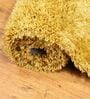 Gold Shaggy Polyester 3ft X 5ft Hand tufted Carpet