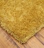 Gold Shaggy Polyester 8ft X 10ft Hand tufted Carpet