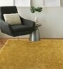 Gold Shaggy Polyester 8ft X 10ft Hand tufted Carpet