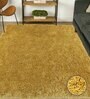Gold Shaggy Polyester 8ft X 10ft Hand tufted Carpet
