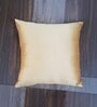 Gold Silk blend Brocade Meenakari Morpankh  16x16 inches Cushion Covers (Set of 2)