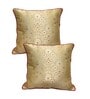 Gold Silk blend Woven Traditional Brocade 16x16 inches Cushion Covers (Set of 2)