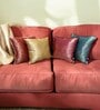 Gold Silk blend Woven Traditional Brocade 16x16 inches Cushion Covers (Set of 2)