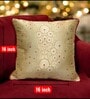 Gold Silk blend Woven Traditional Brocade 16x16 inches Cushion Covers (Set of 2)