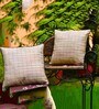 Gold Striped Silk 16 x 16 Inches Cushion Cover
