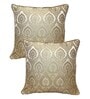 Gold Traditional Silk Blend 16 x 16 Inches Cushion Covers (Set of 2)