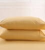 Gold Solid 200TC Cotton 20 x 30 Inches Pillow Covers (Set of 2)