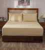 Gold Solid 400 TC Cotton King Size Bed Sheet with 2 Pillow Covers 23 Collection