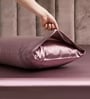 Rose Gold Solid 400 TC Satin King Fitted Bedsheet with 2 Satin Pillow covers