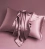 Rose Gold Solid 400 TC Satin King Fitted Bedsheet with 2 Satin Pillow covers