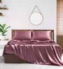 Rose Gold Solid 400 TC Satin Single Fitted Bedsheet with 2 Satin Pillow covers