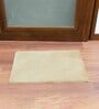Gold Solid Faux Leather 16x24 Inches AntiSkid Bath Mat
