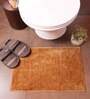 Gold Solid Microfibre 23x15 Inches AntiSkid Bath Mat