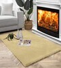 Gold Solid Polyester 4 X 6 Feet Machine Made Carpet