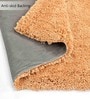 Gold Solid Polyester 5 ft x 7 ft Machine made Carpet
