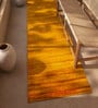 Gold Solid Viscose 3 ft X 10 ft Hand Woven Runner