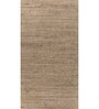 Gold Solid Wool and Viscose 5 ft X 8 ft Hand Woven Rectangle Carpet