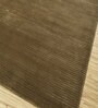 Gold Solid Wool and Viscose 5 ft X 8 ft Hand Woven Carpet
