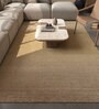 Gold Solid Wool and Viscose 6 ft X 9 ft Hand Woven Carpet