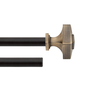 Gold Square Iron Expandable 1 Curtain Rod with Accessories ( 52 to 144 Inches)