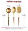 Gold Stainless Steel Serving Spoons With Wooden Handles Set Of 3