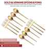Gold Stainless Steel Spoons & Forks Cutlery Set Of 12
