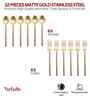 Gold Stainless Steel Spoons & Forks Cutlery Set Of 12