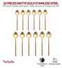 Gold Stainless Steel Spoons Set Of 12