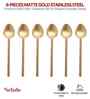 Gold Stainless Steel Tea Spoons Set Of 6