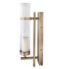 Gold Steel Rectangular Wall Sconce With Fluted Glass Tube