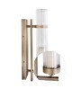 Gold Steel Rectangular Wall Sconce With Fluted Glass Tube