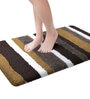 Gold and Grey Stripe Microfibre 30x18 Inches AntiSkid Bath Mat