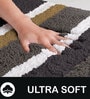 Gold and Grey Stripe Microfibre 30x18 Inches AntiSkid Bath Mat
