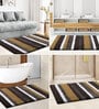 Gold and Grey Stripe Microfibre 30x18 Inches AntiSkid Bath Mat