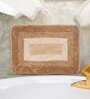 Gold Geometric Microfibre 20x14 Inches AntiSkid Bath Mats (Set of 2)