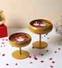 Gold Table Round Uri With Stand Set of 2