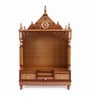 Gold Teak Wood Floor Rested Mandir Without Door