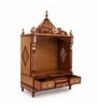 Gold Teak Wood Floor Rested Mandir Without Door