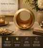 Gold Texture Metal Conical Tealight Holder(Iron, Hammered Gold)