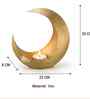 Gold Texture Metal Moon Shape Tea light holder for festive session