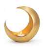Gold Texture Metal Moon Shape Tea light holder for festive session