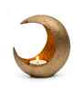 Gold Texture Metal Moon Tealight Holder, Celestial Candle Holder for Home & Festive D cor (Iron, Gold)
