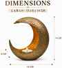 Gold Texture Metal Moon Tealight Holder, Celestial Candle Holder for Home & Festive D cor (Iron, Gold)