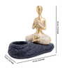 Gold-Toned & Black Meditating Figurine Showpiece Cum Candle Holder