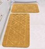 Gold Geometric Cotton 17x25 Inches AntiSkid (Set of 2) Bath Mats