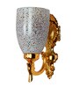 Gold Traditional Wall Sconce with Multicolor Speckled Glass Shade