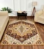 Gold Traditional Wool 4 ft x 6 Hand Tufted Carpet