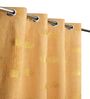 Gold Velvet Abstract 7 Foot Ring Top Door Curtain